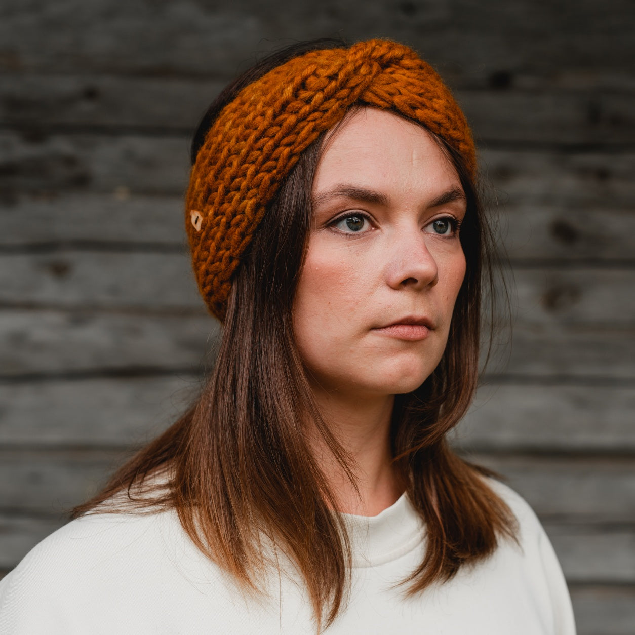 Coral knitted headband